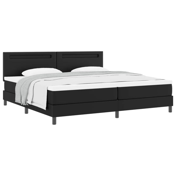 Boxspringbett mit Matratze 200x200 cm, Schwarz Kunstleder