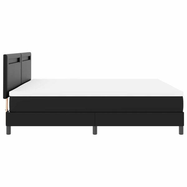 Boxspringbett mit Matratze 200x200 cm, Schwarz Kunstleder