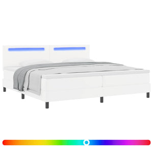 Boxspringbett mit LED Weiß 200x200 cm