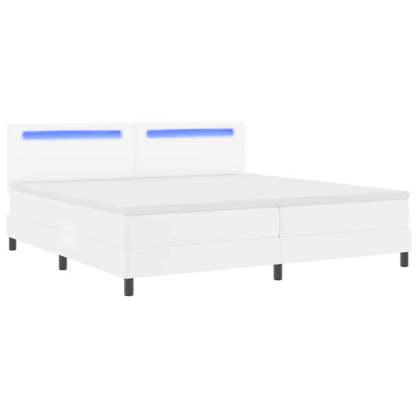 Boxspringbett mit LED Weiß 200x200 cm