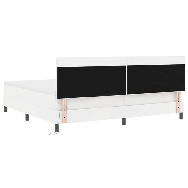 Boxspringbett mit LED Weiß 200x200 cm