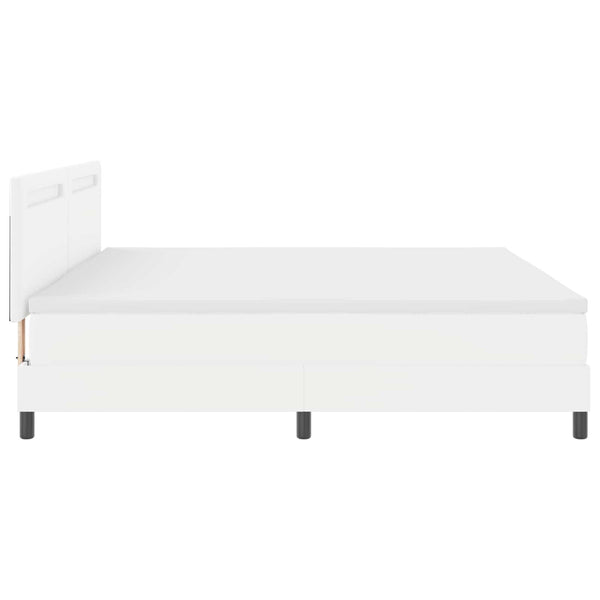Boxspringbett mit LED Weiß 200x200 cm