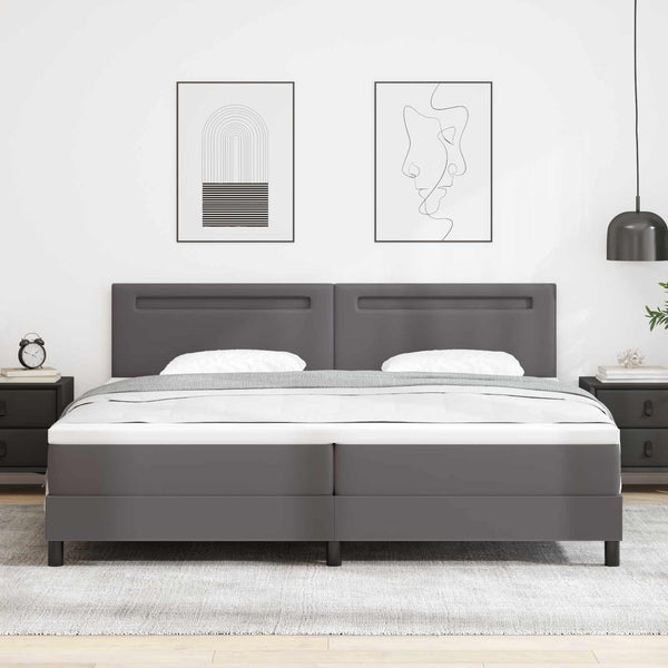 Boxspringbett Grau 200x200 cm mit Matratze