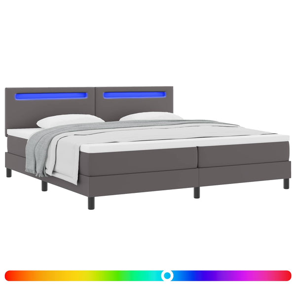 Boxspringbett Grau 200x200 cm mit Matratze