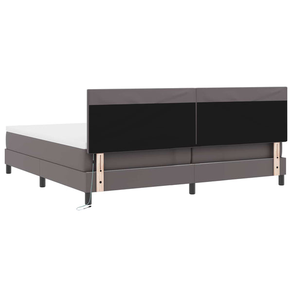Boxspringbett Grau 200x200 cm mit Matratze