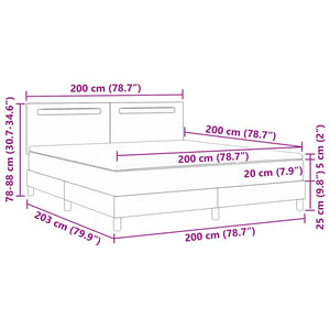 Boxspringbett Grau 200x200 cm mit Matratze
