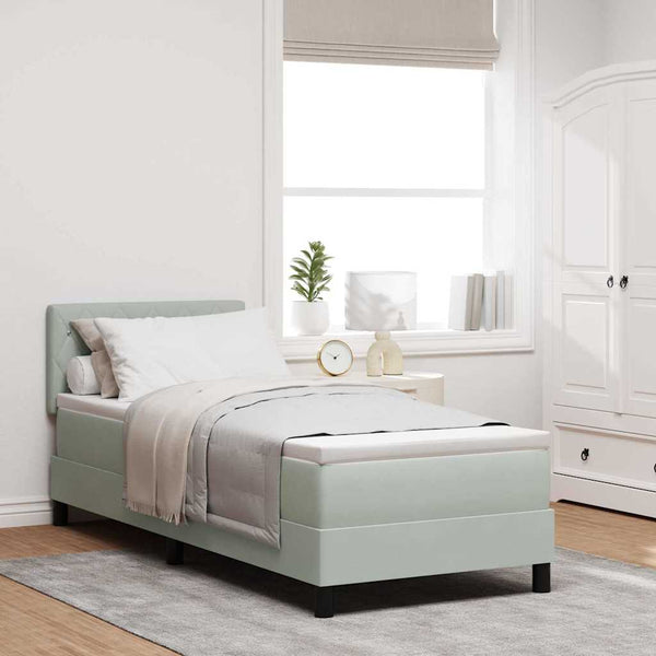 Boxspringbett mit Matratze Hellgrau 80x200 cm