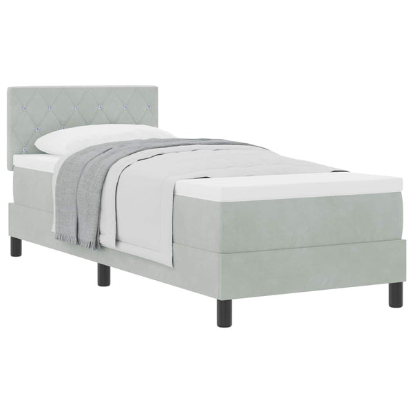 Boxspringbett mit Matratze Hellgrau 80x200 cm