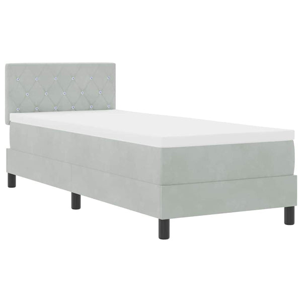 Boxspringbett mit Matratze Hellgrau 80x200 cm