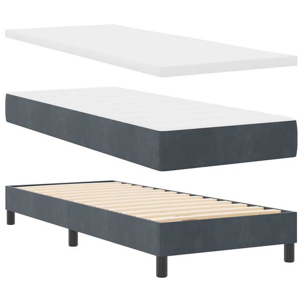 Boxspringbett mit Matratze Dunkelgrau 80x200 cm