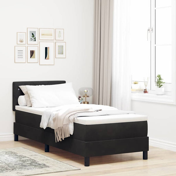 Boxspringbett mit Matratze Schwarz 80x200 cm Samt