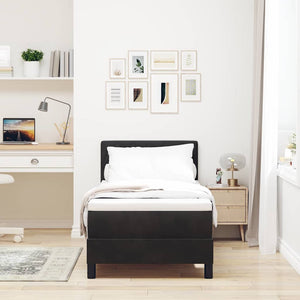 Boxspringbett mit Matratze Schwarz 80x200 cm Samt