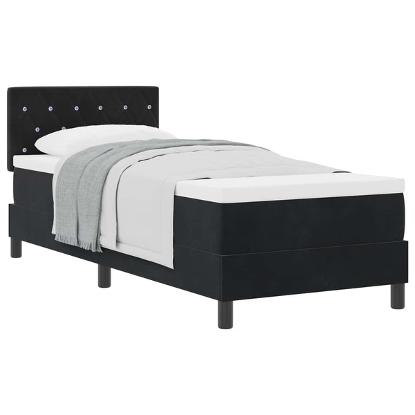 Boxspringbett mit Matratze Schwarz 80x200 cm Samt