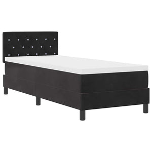 Boxspringbett mit Matratze Schwarz 80x200 cm Samt