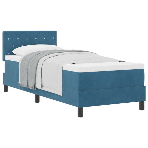 Boxspringbett mit Matratze Dunkelblau 80x200 cm