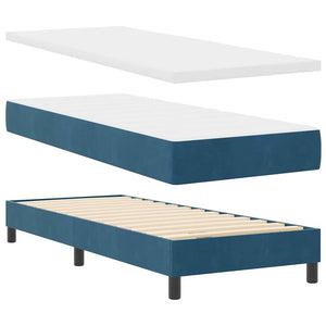 Boxspringbett mit Matratze Dunkelblau 80x200 cm