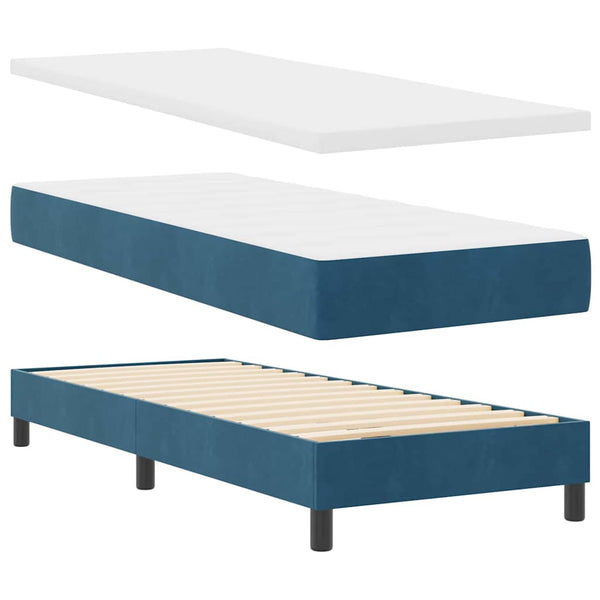 Boxspringbett mit Matratze Dunkelblau 80x200 cm