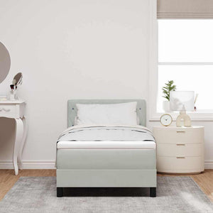 Boxspringbett mit Matratze Hellgrau 90x190 cm Samt