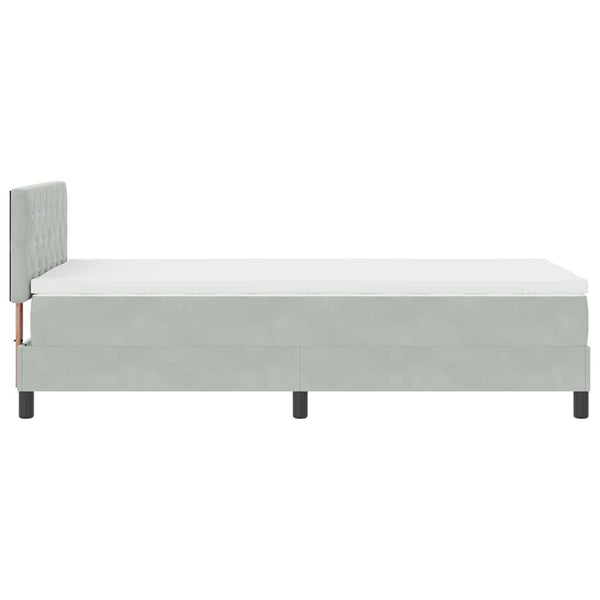 Boxspringbett mit Matratze Hellgrau 90x190 cm Samt
