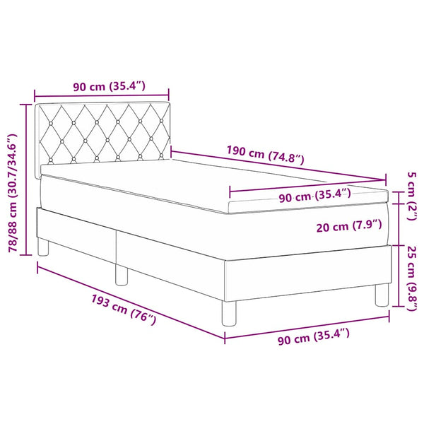 Boxspringbett Dunkelgrün 90x190 cm Samt