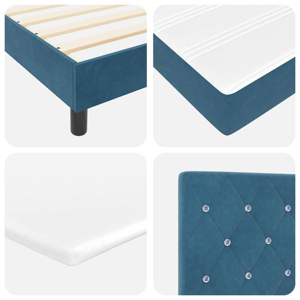 Boxspringbett Dunkelblau 90x190 cm Samt