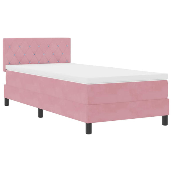 Boxspringbett Rosa Samt 90x190 cm