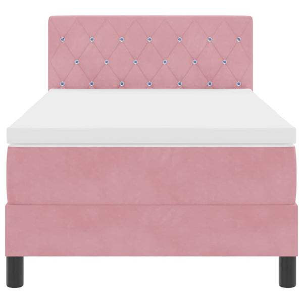 Boxspringbett Rosa Samt 90x190 cm