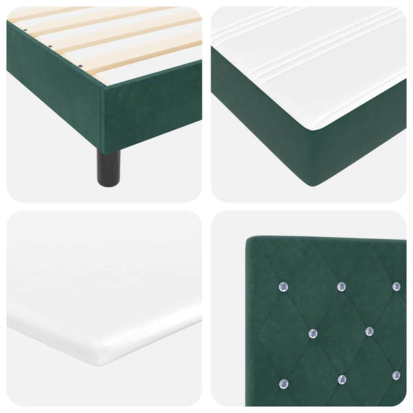 Boxspringbett Dunkelgrün 90x200 cm Samt