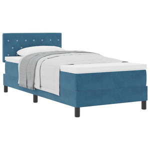 Boxspringbett Dunkelblau Samt 90x200 cm mit Matratze