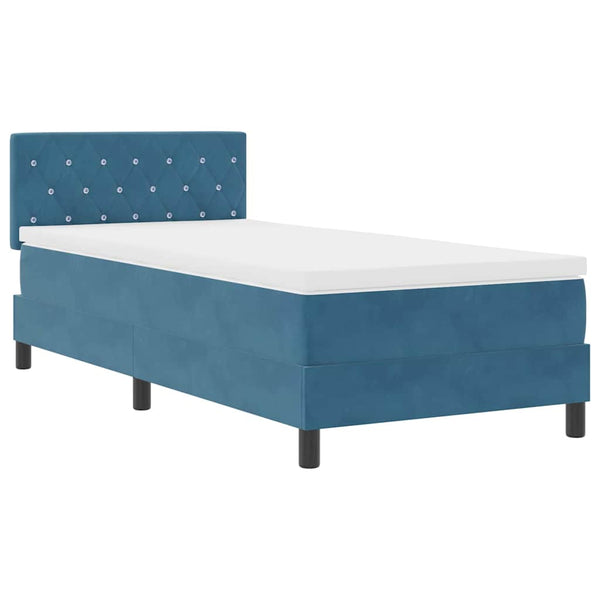 Boxspringbett Dunkelblau Samt 90x200 cm mit Matratze