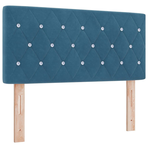 Boxspringbett Dunkelblau Samt 90x200 cm mit Matratze