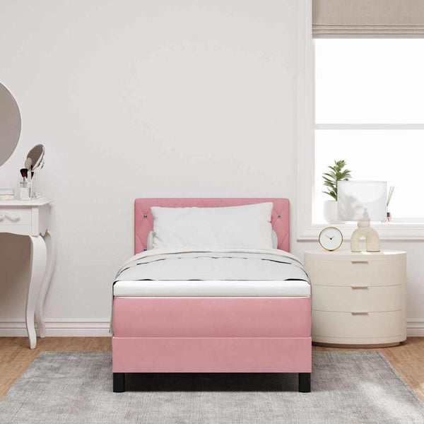 Boxspringbett Rosa Samt 90x200 cm
