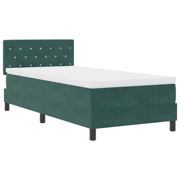 Boxspringbett Dunkelgrün Samt 100x200 cm