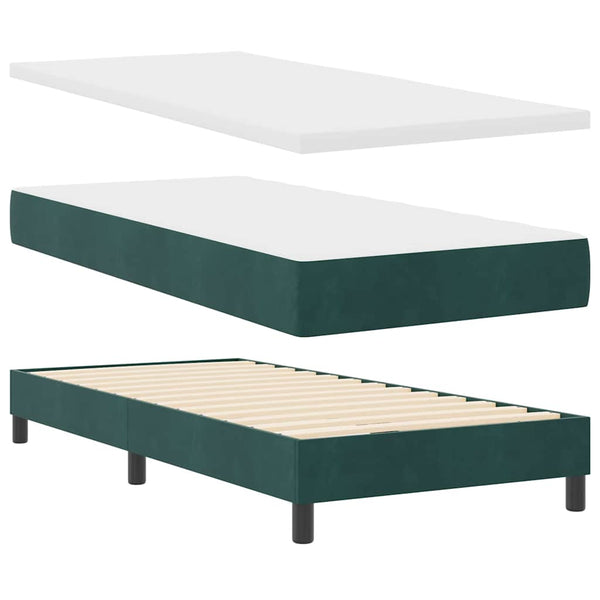 Boxspringbett Dunkelgrün Samt 100x200 cm