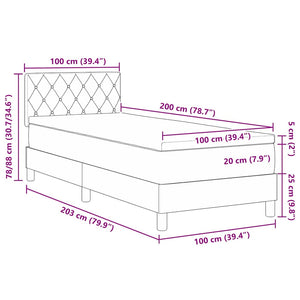 Boxspringbett Dunkelgrün Samt 100x200 cm