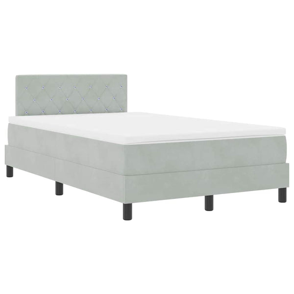 Boxspringbett mit Matratze Hellgrau 120x190 cm