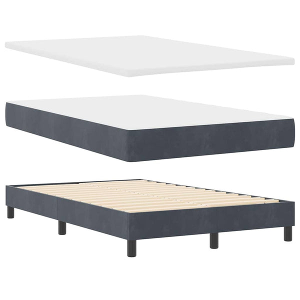 Boxspringbett mit Matratze Dunkelgrau 120x190 cm
