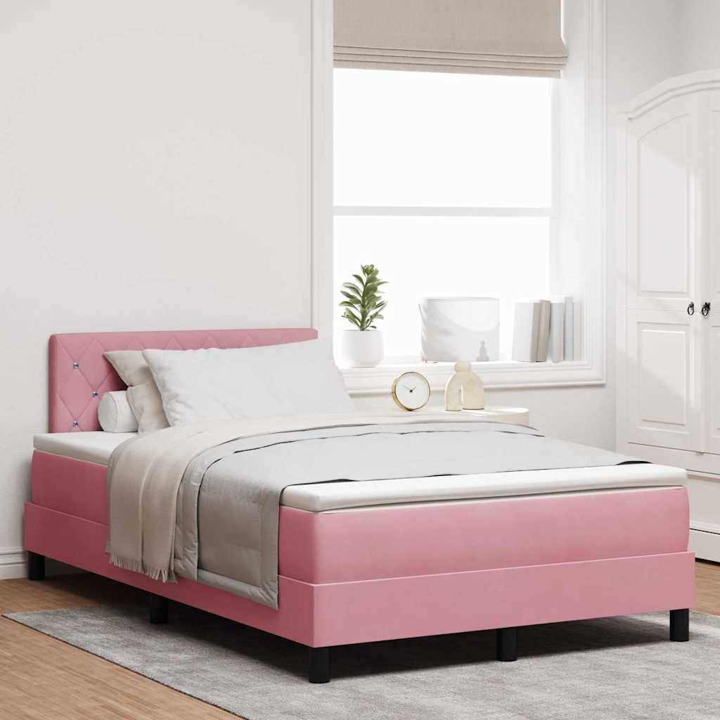 Boxspringbett Rosa Samt 120x190 cm