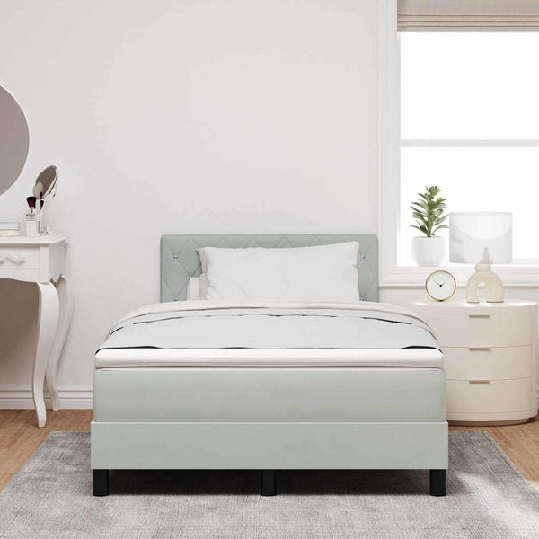 Boxspringbett mit Matratze Hellgrau Samt 120x200 cm