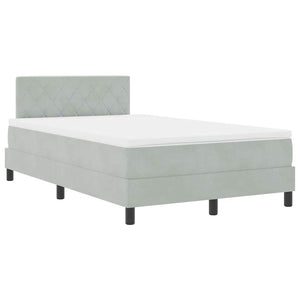 Boxspringbett mit Matratze Hellgrau Samt 120x200 cm
