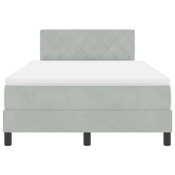 Boxspringbett mit Matratze Hellgrau Samt 120x200 cm