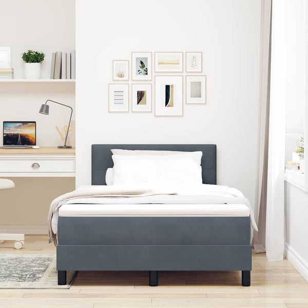 Boxspringbett mit Matratze Dunkelgrau 120x200 cm