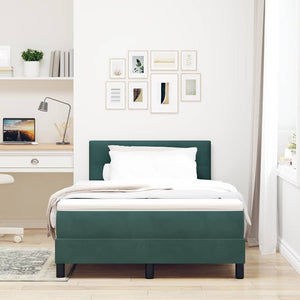 vidaXL Box Spring Bed with Mattress Dark Green 120 x 200 cm Velvet