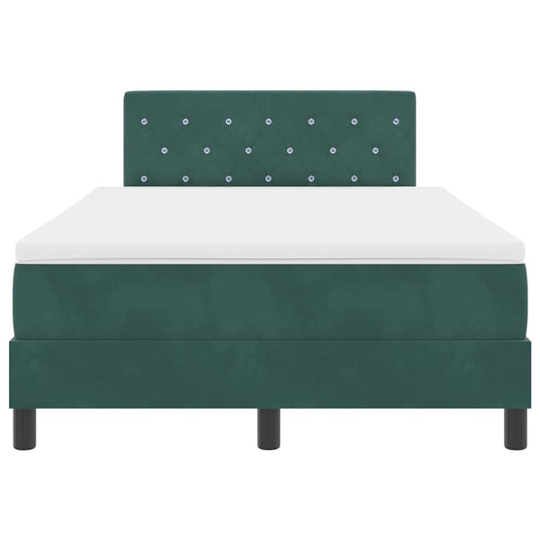 vidaXL Box Spring Bed with Mattress Dark Green 120 x 200 cm Velvet