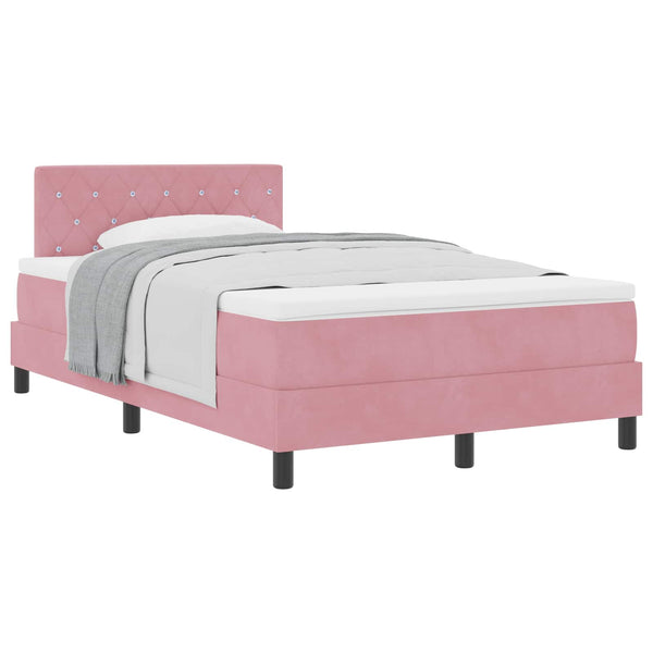 Boxspringbett Rosa 120x200 cm Samt mit Matratze