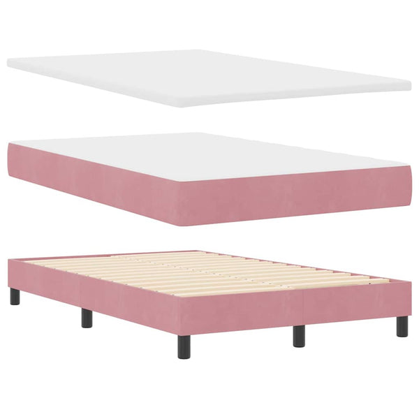 Boxspringbett Rosa 120x200 cm Samt mit Matratze
