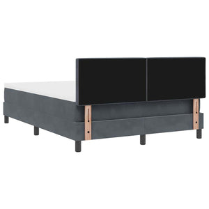 vidaXL Lit boxspring avec matelas Gris foncé 140 x 190 cm Velours