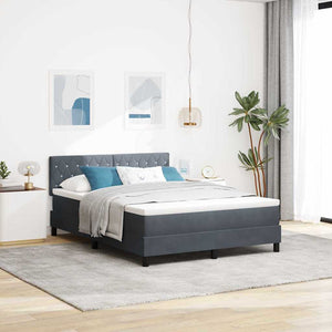 Boxspringbett Dunkelgrau Samt 140x200 cm mit Matratze