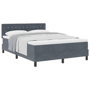 Boxspringbett Dunkelgrau Samt 140x200 cm mit Matratze