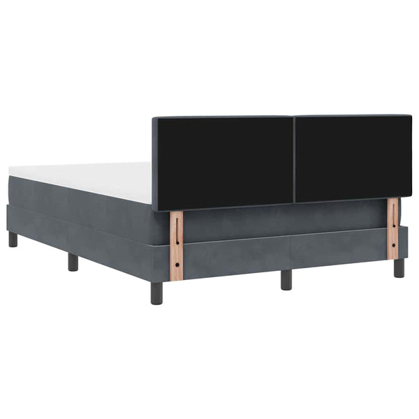 Boxspringbett Dunkelgrau Samt 140x200 cm mit Matratze